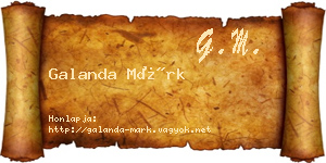 Galanda Márk névjegykártya